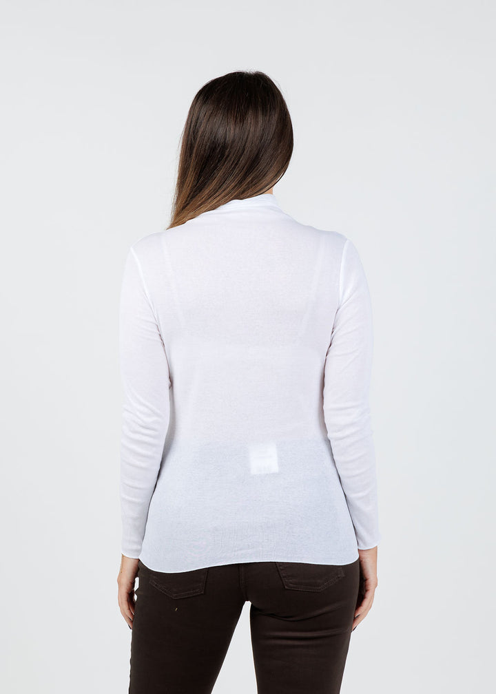 Elliott Lauren Thin Skinned Turtleneck in White available at Barbara Katz