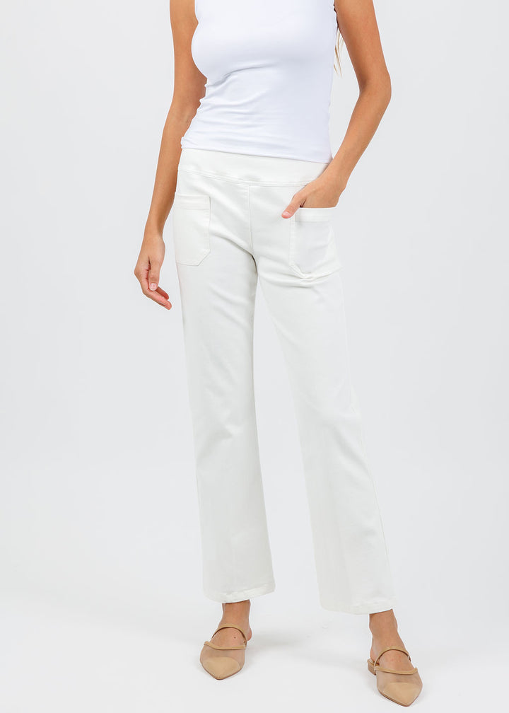 Elliott Lauren Twill Patch Pocket Jean in Cream available at Barbara Katz