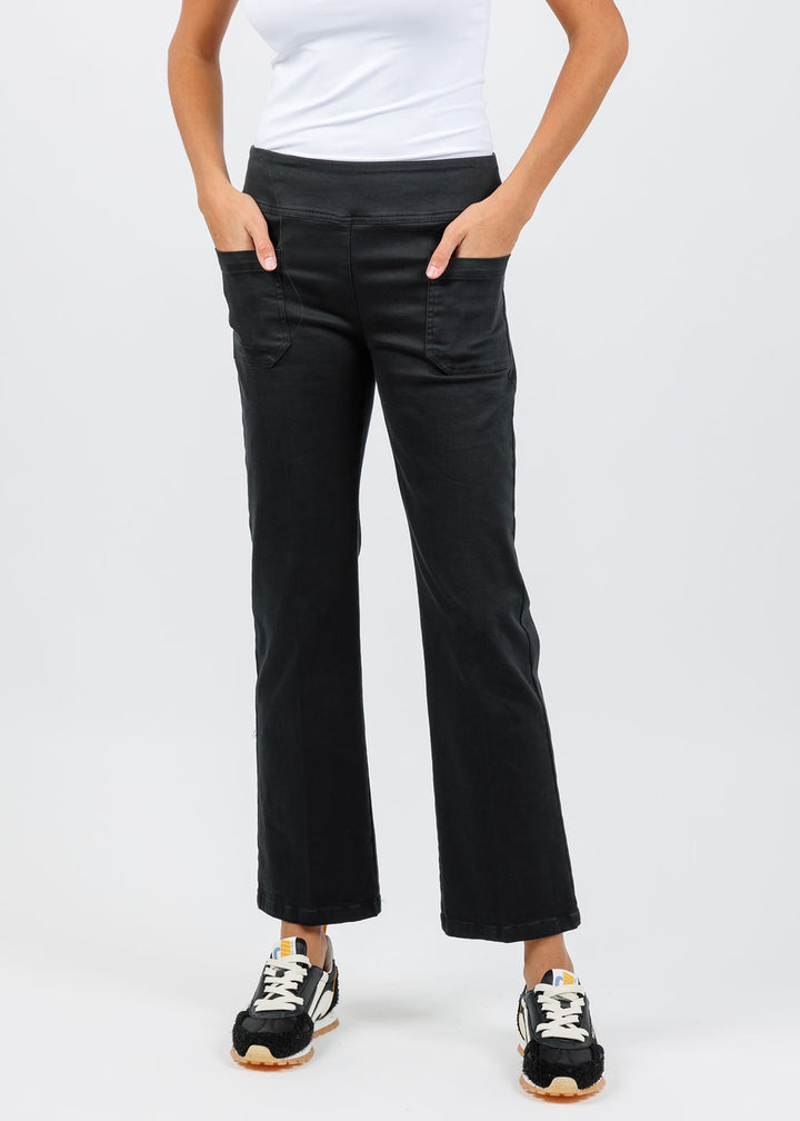 Elliott Lauren Twill Patch Pocket Jean in Tar available at Barbara Katz