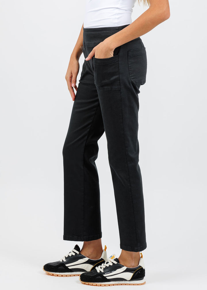 Elliott Lauren Twill Patch Pocket Jean in Tar available at Barbara Katz