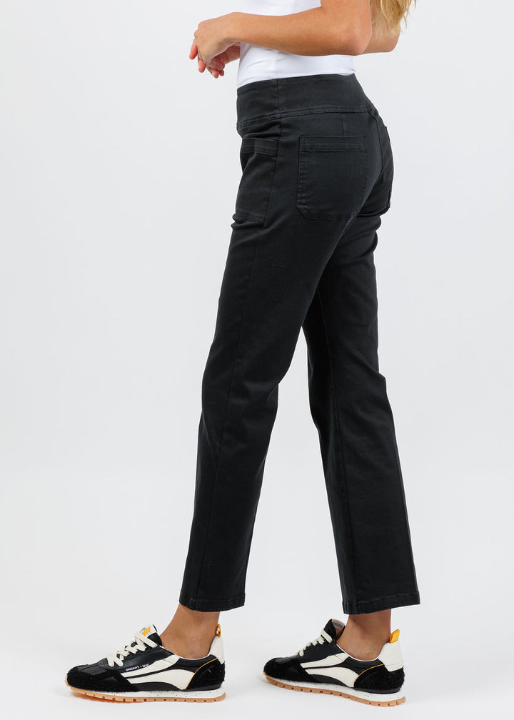 Elliott Lauren Twill Patch Pocket Jean in Tar available at Barbara Katz