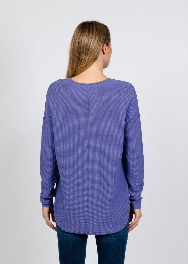 Elliott Lauren Waffle Stitch Sweater in Violet available at Barbara Katz