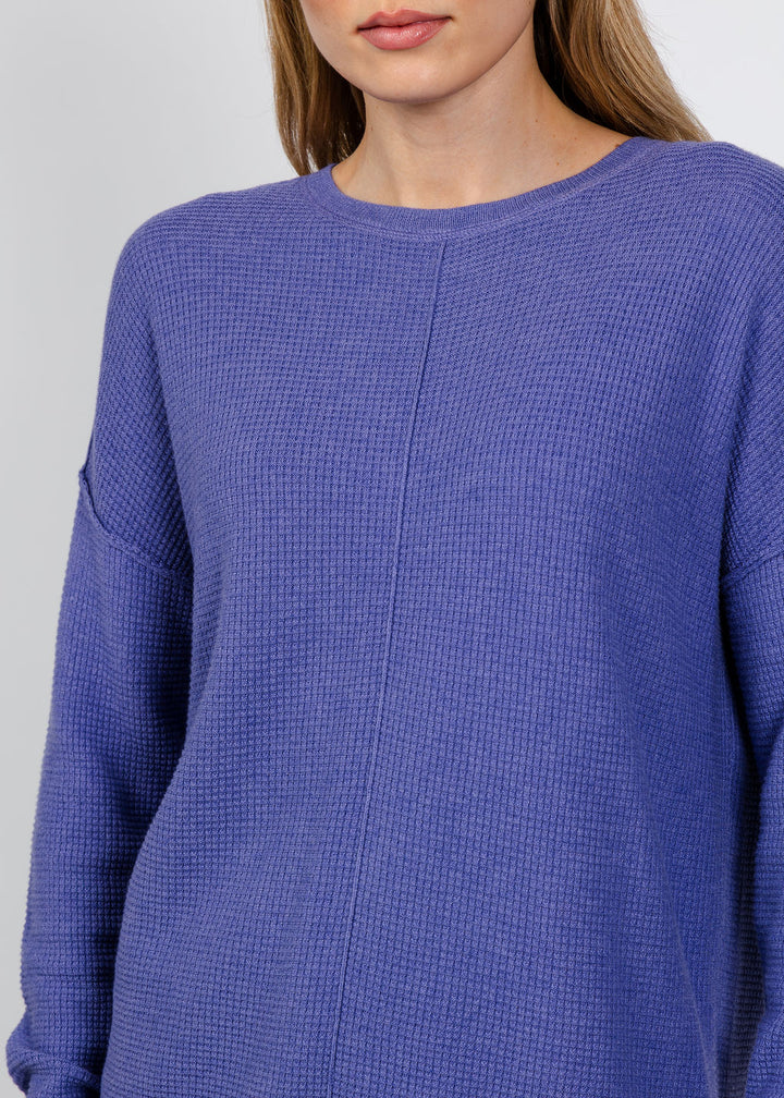 Elliott Lauren Waffle Stitch Sweater in Violet available at Barbara Katz
