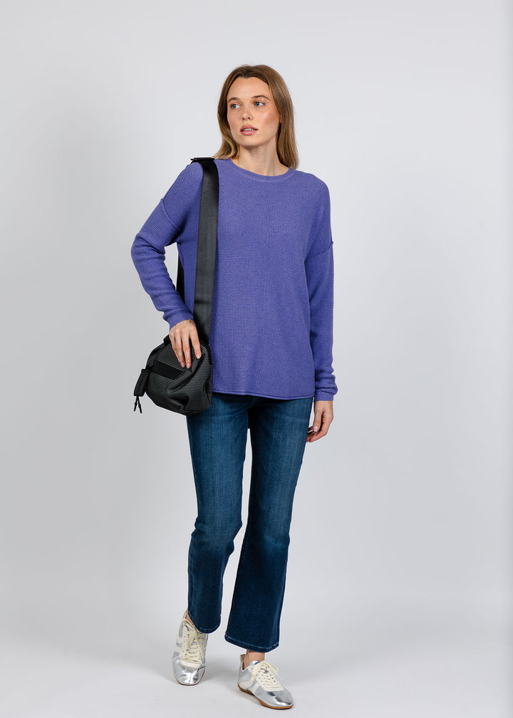 Elliott Lauren Waffle Stitch Sweater in Violet available at Barbara Katz