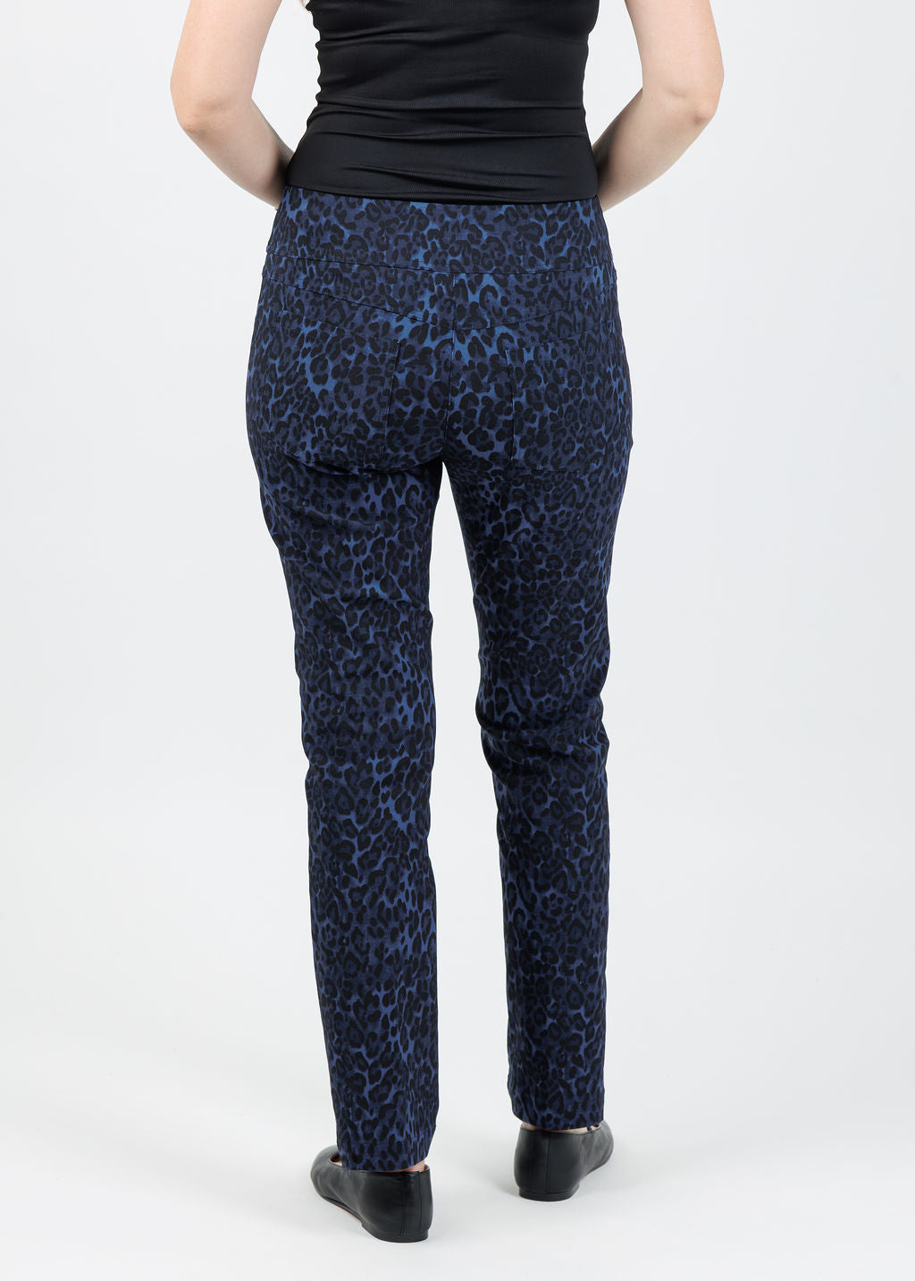 Elliott Lauren Wild Cat Pull-On Pants in Navy available at Barbara Katz