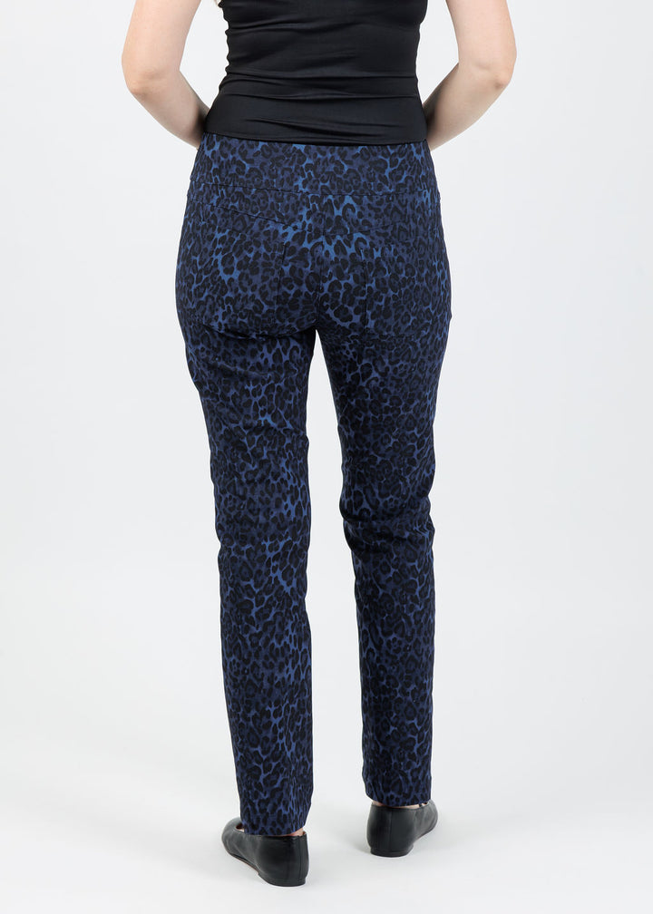 Elliott Lauren Wild Cat Pull-On Pants in Navy available at Barbara Katz