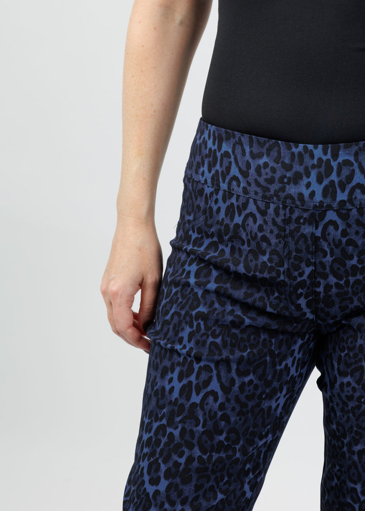Elliott Lauren Wild Cat Pull-On Pants in Navy available at Barbara Katz