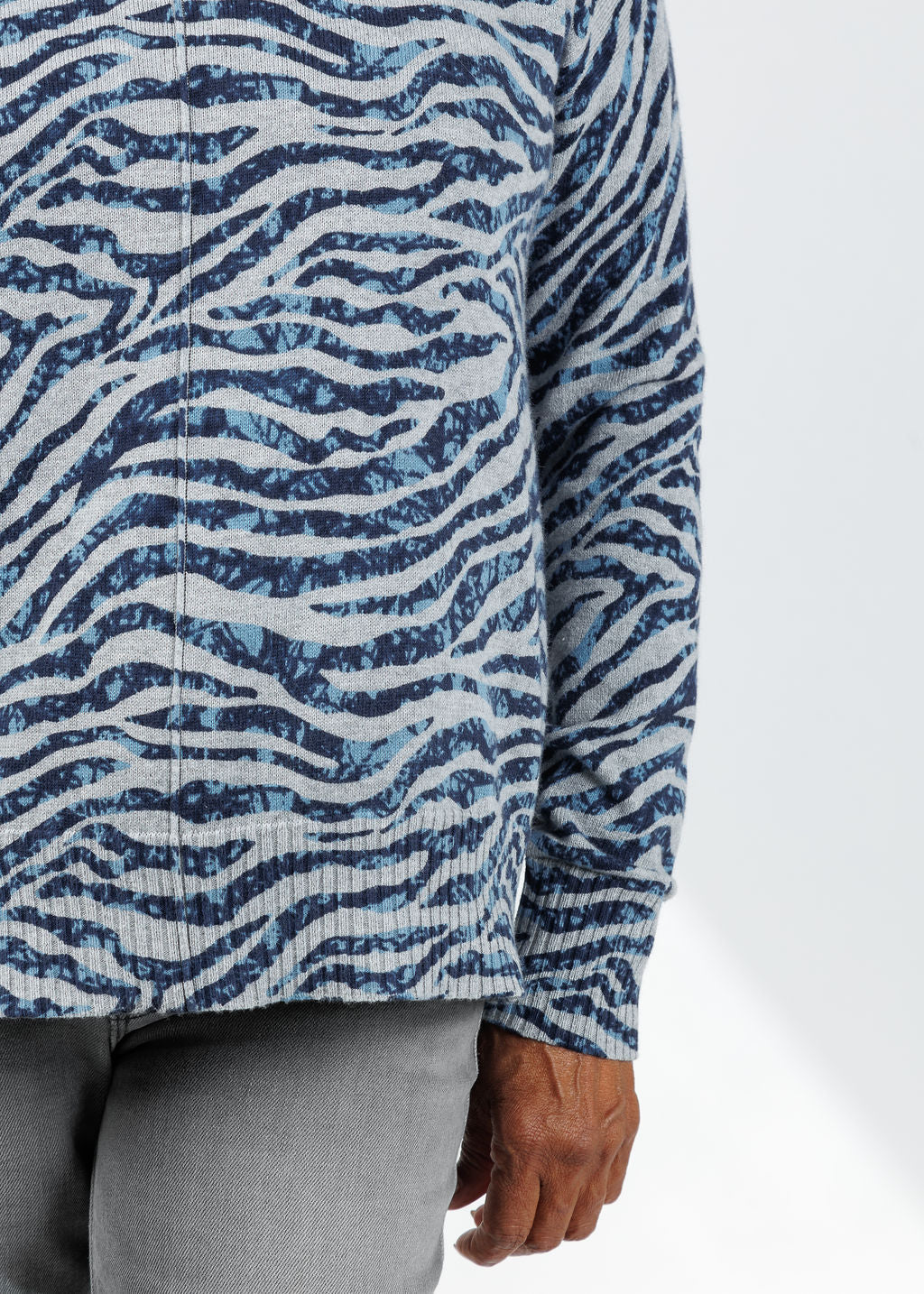 Elliott Lauren Wild at Heart Printed Sweater in Grey available at Barbara Katz