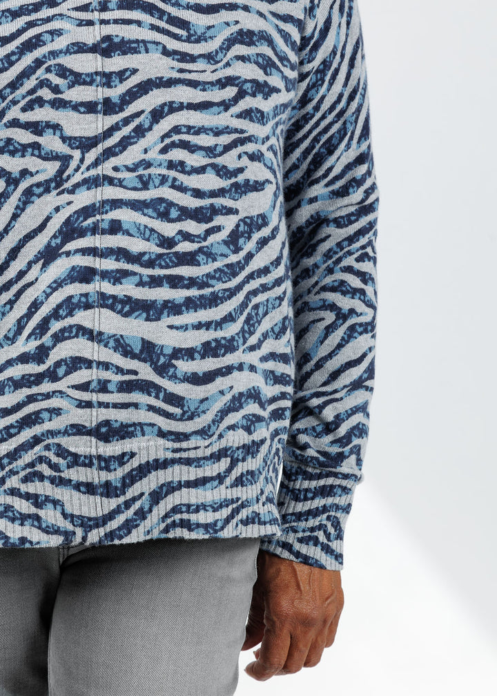 Elliott Lauren Wild at Heart Printed Sweater in Grey available at Barbara Katz