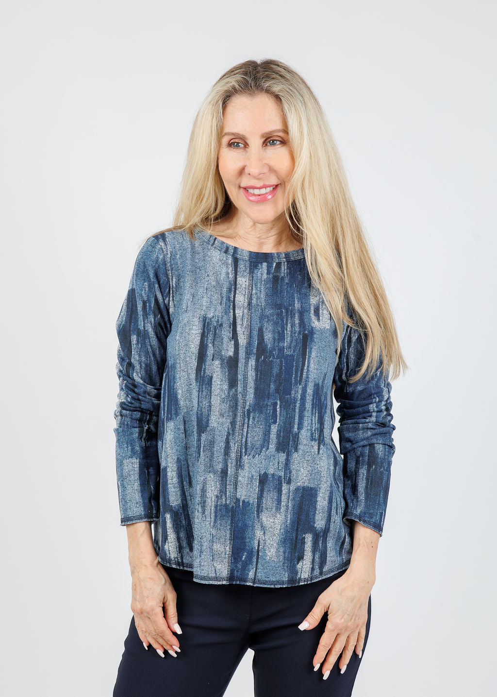 Elliott Lauren Blue Note Center Seam Tee available at Barbara Katz