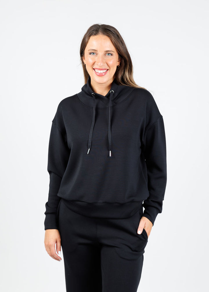 Elliott Lauren Comfort Zone Cowl Sweater in Black available at Barbara Katz