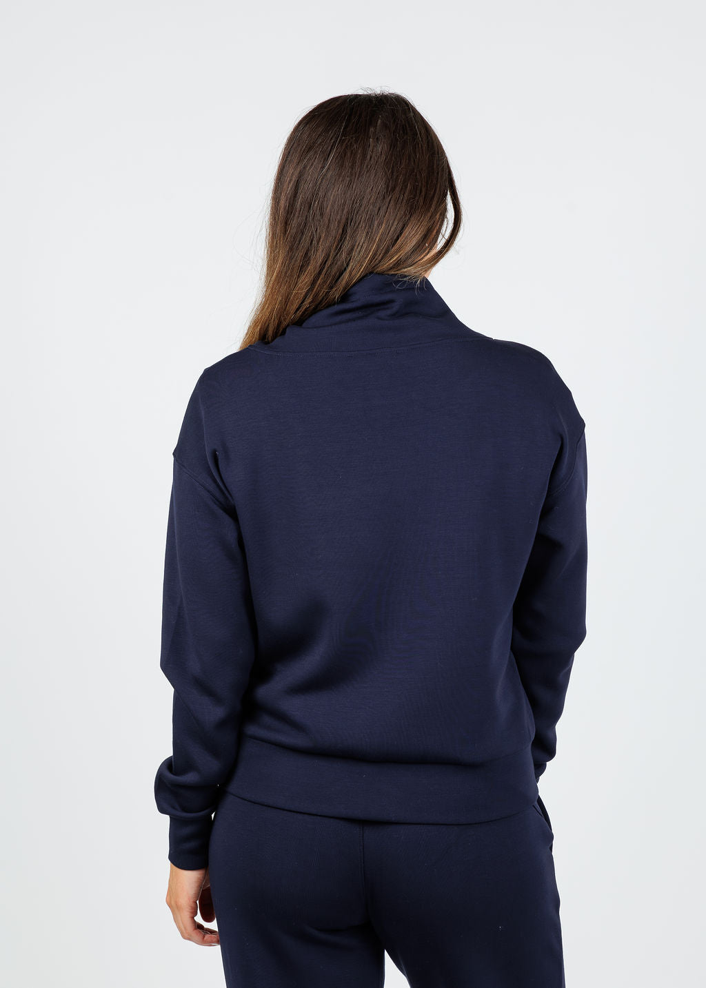 Elliott Lauren Comfort Zone Cowl Sweater in Navy available at Barbara Katz