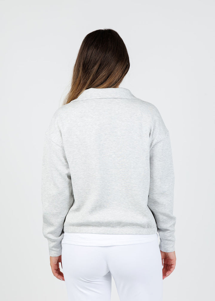 Elliott Lauren Comfort Zone Half Zip Sweatshirt in Grey available at Barbara Katz