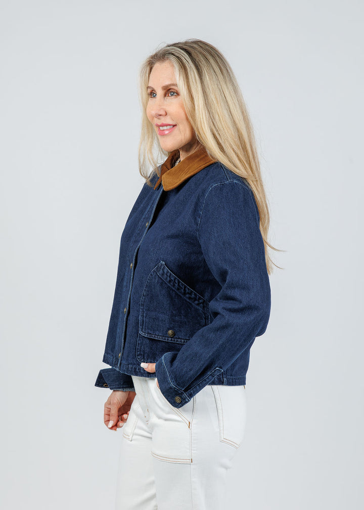 Elliott Lauren Denim Barn Jacket available at Barbara Katz