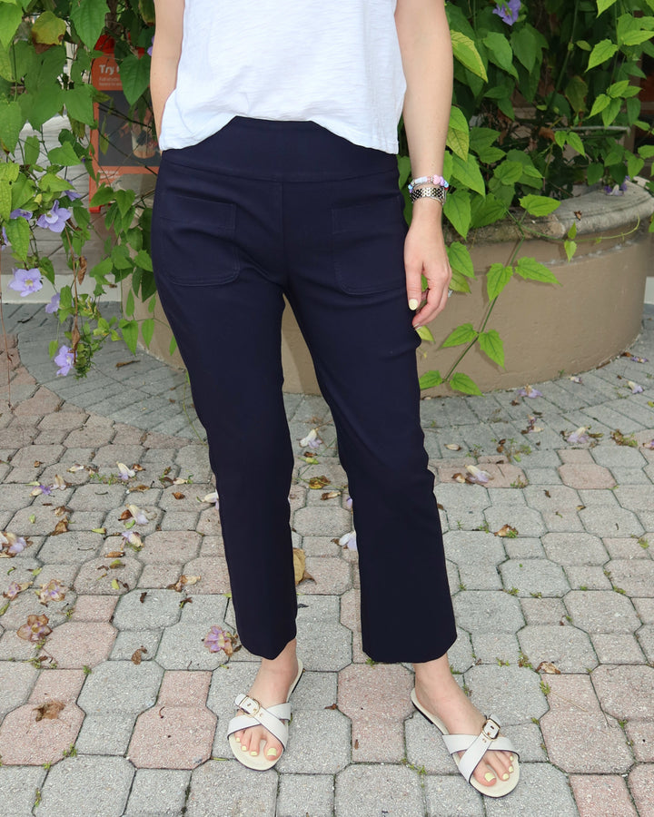 Elliott Lauren Control Stretch Baby Boot Pants in Navy available at Barbara Katz