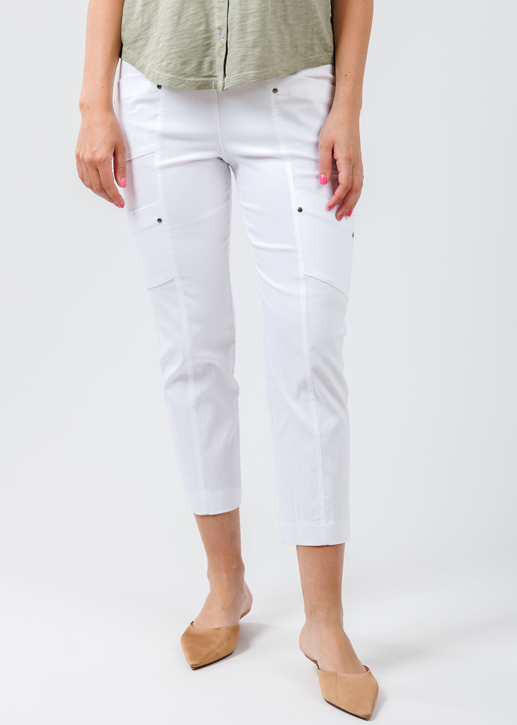 Elliott Lauren Crop Cargo Pants - White
