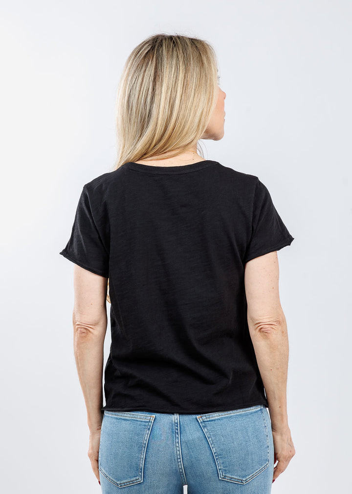 Elliott Lauren Drew Crew Boxy Tee in Black available at Barbara Katz