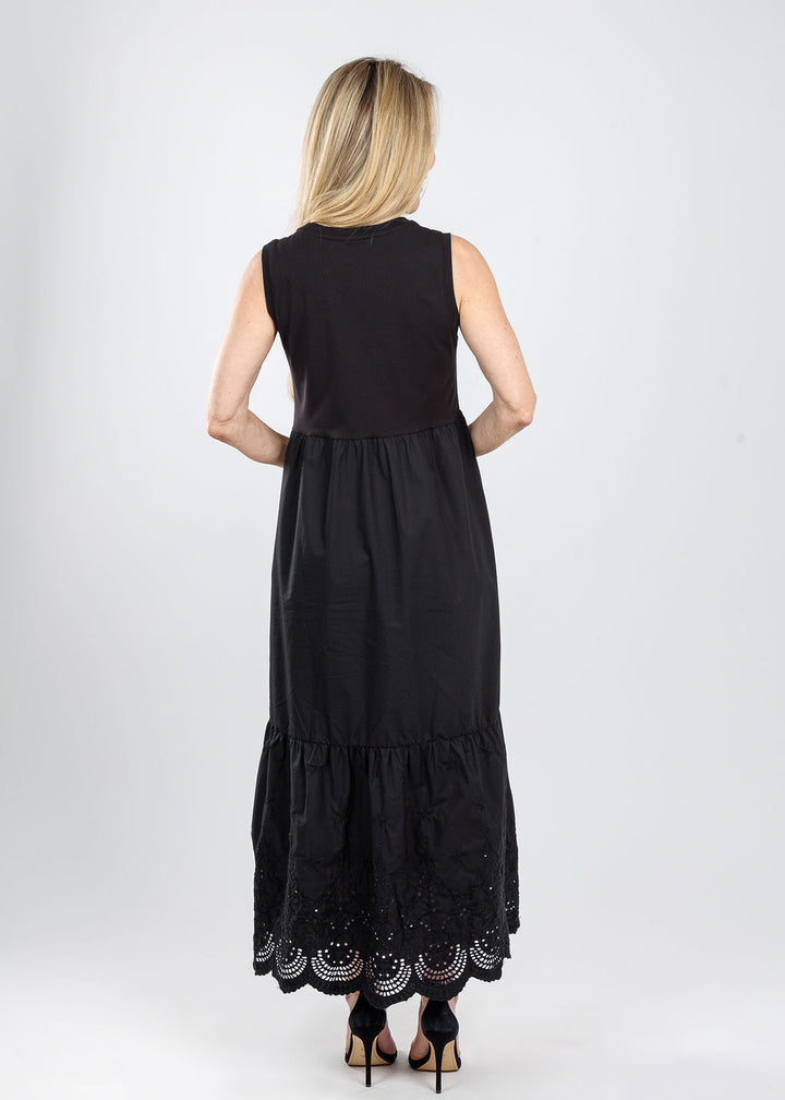 Elliott Lauren White Eyelet Dress in Black available at Barbara Katz