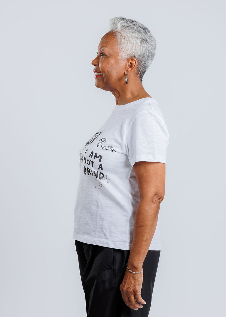 Elliott Lauren Graffiti Short Sleeve Graphic Tee in White available at Barbara Katz
