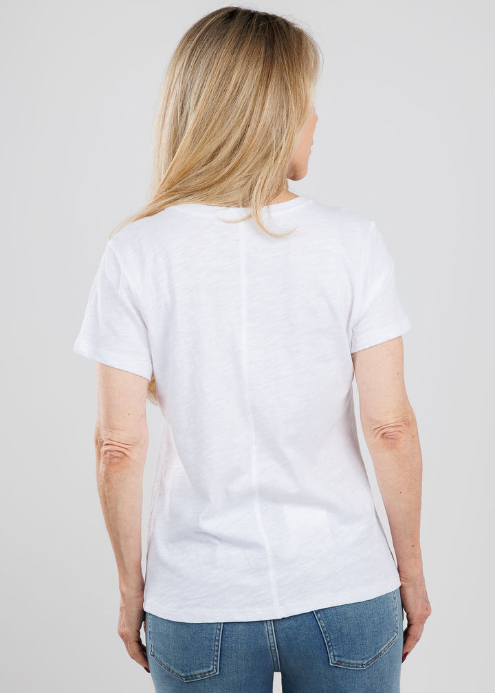 Elliott Lauren Rambling Rose Graphic Short Sleeve Tee in Sea Glass available at Barbara Katz