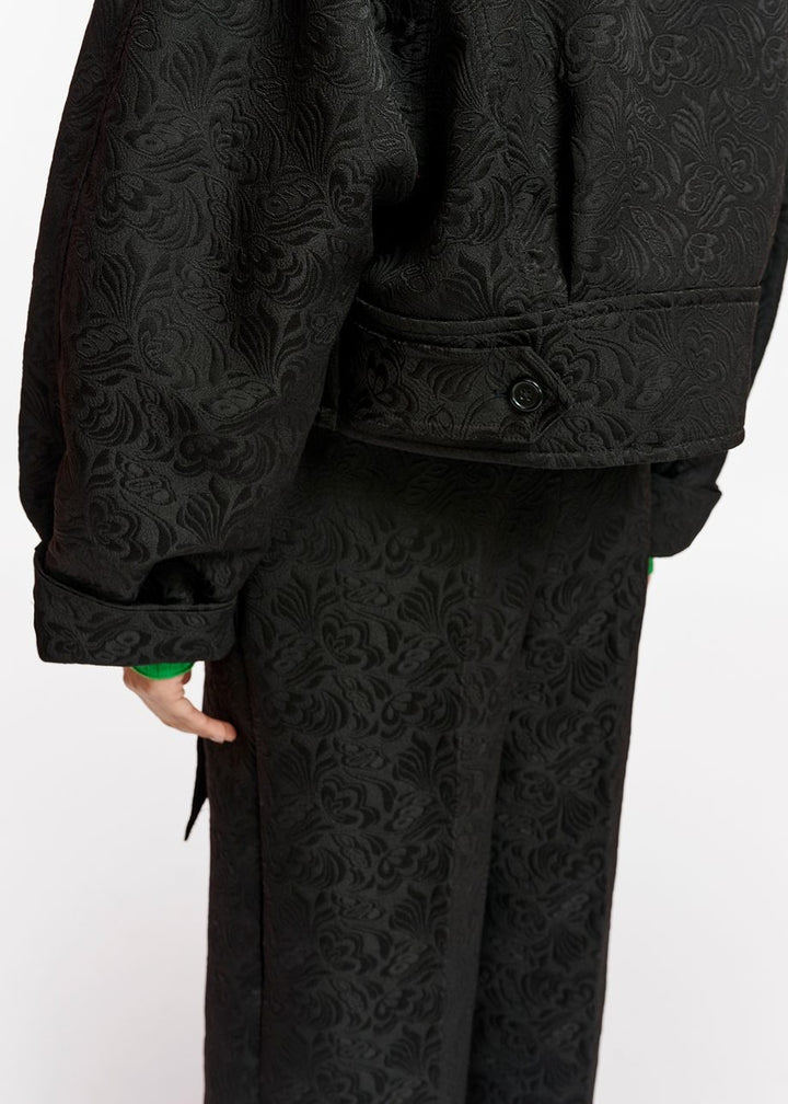 Essentiel Antwerp Eyvette Jacquard Oversized Jacket - Black