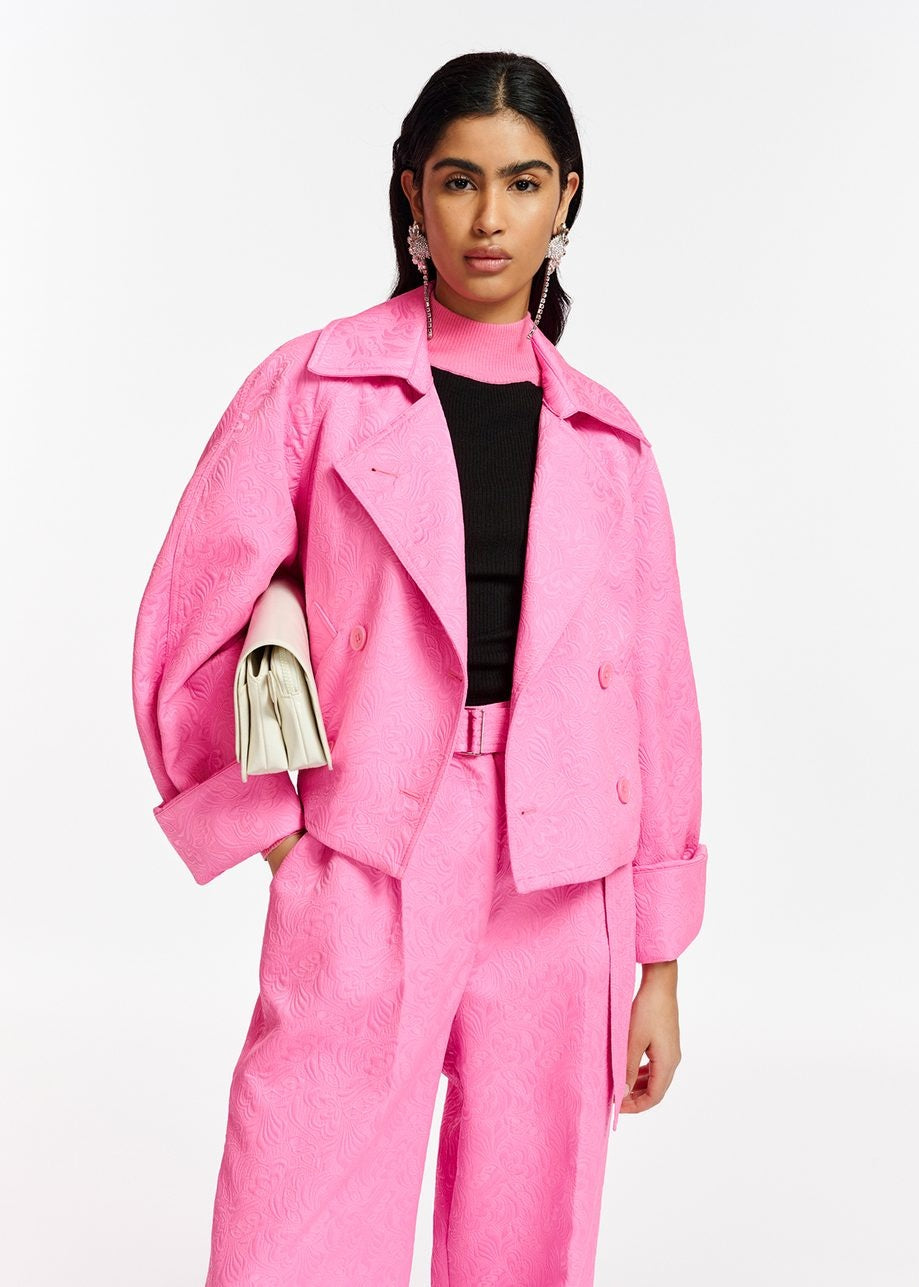 Essentiel Antwerp Eyvette Jacquard Oversized Jacket - High Voltage