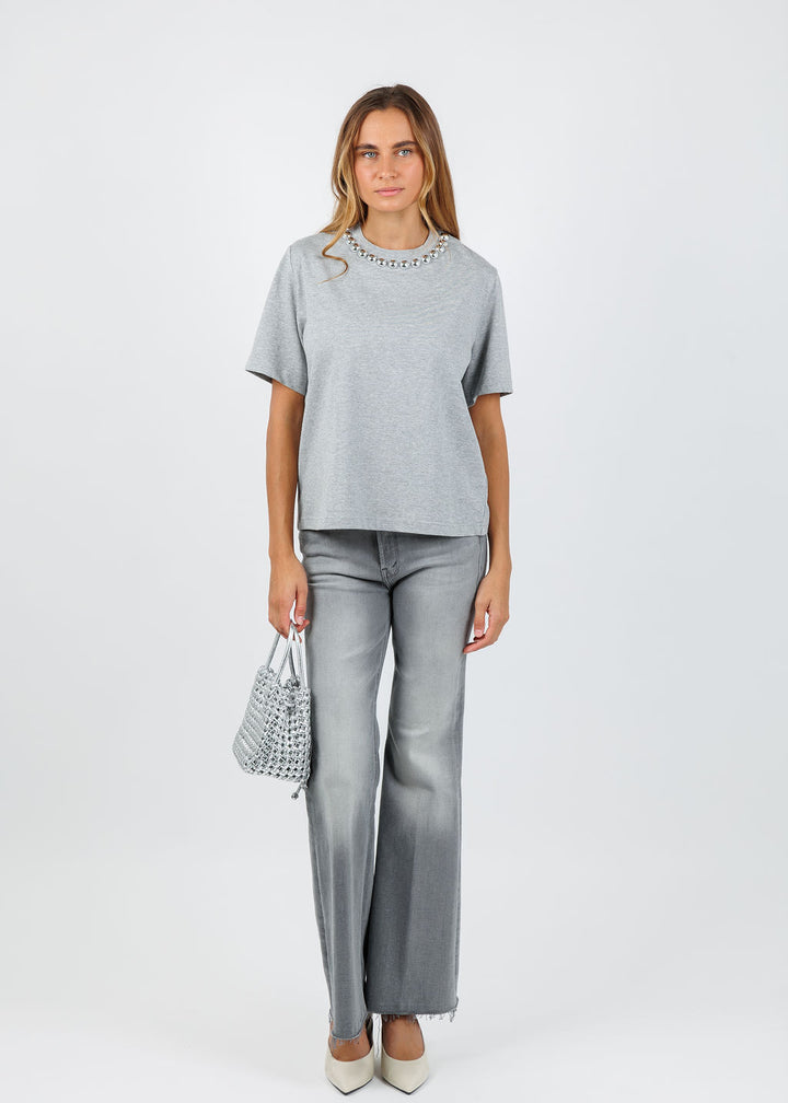 Essentiel Antwerp Intenso Silver Balls T-shirt in Shadow available at Barbara Katz