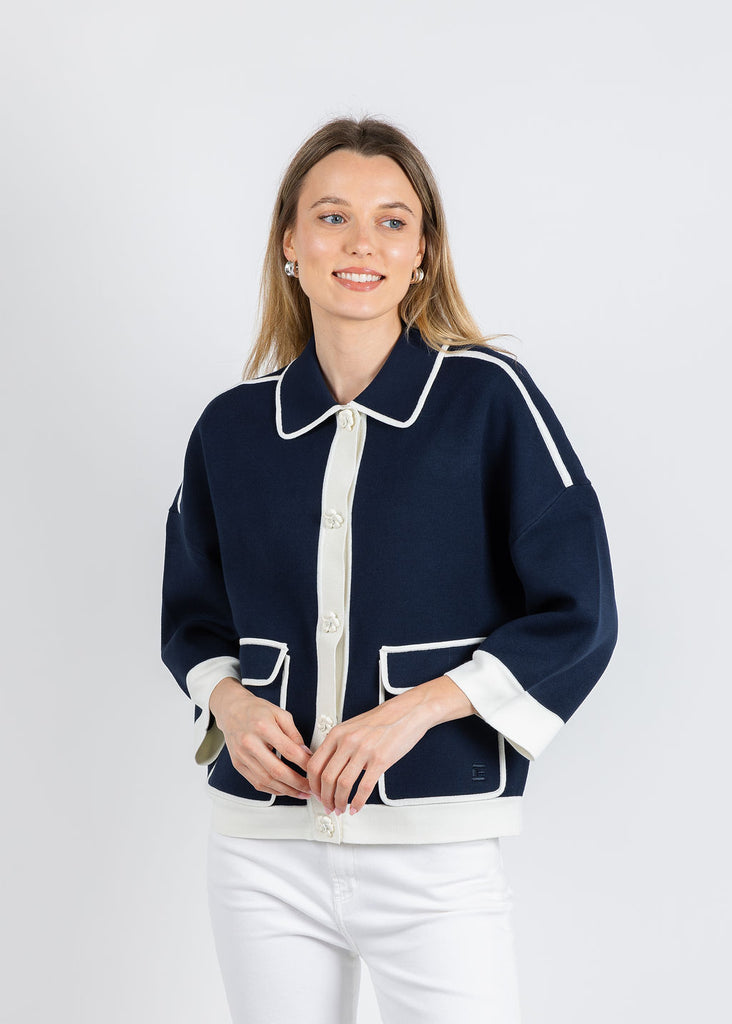 Bibiy BRUSH CARDIGAN カーディガン ネイビー Bibiy. BRUSH CARDIGAN - メルカリ