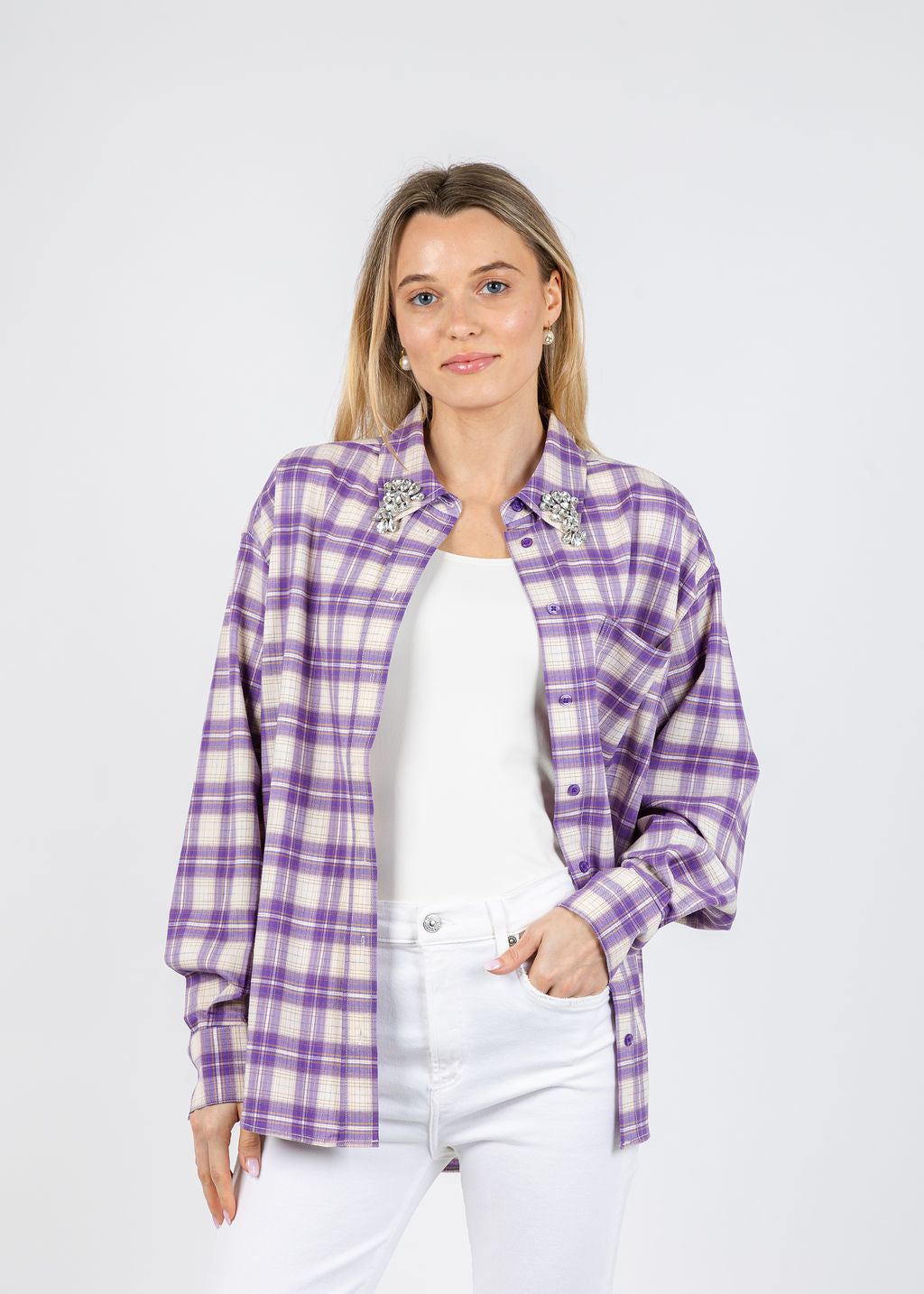 Essentiel Antwerp Juices Oversized Shirt in Pinky Sugar available at Barbara Katz