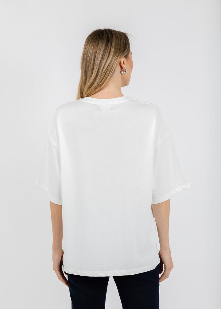 Essentiel Antwerp Junki Rhinestones T-Shirt in Off White available at Barbara Katz