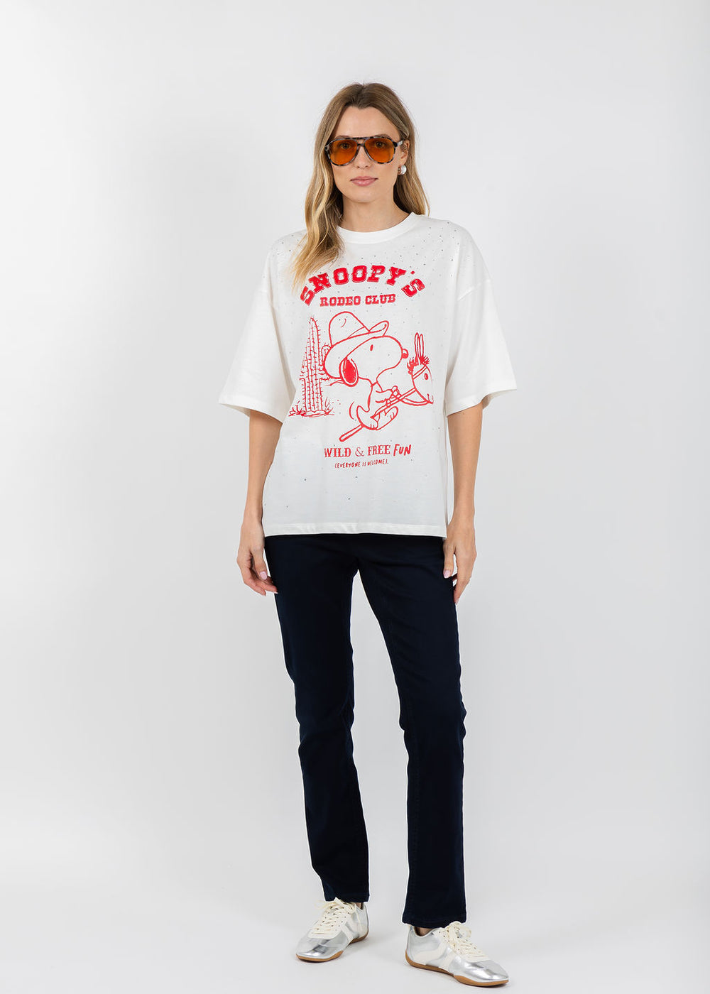 Essentiel Antwerp Junki Rhinestones T-Shirt in Off White available at Barbara Katz