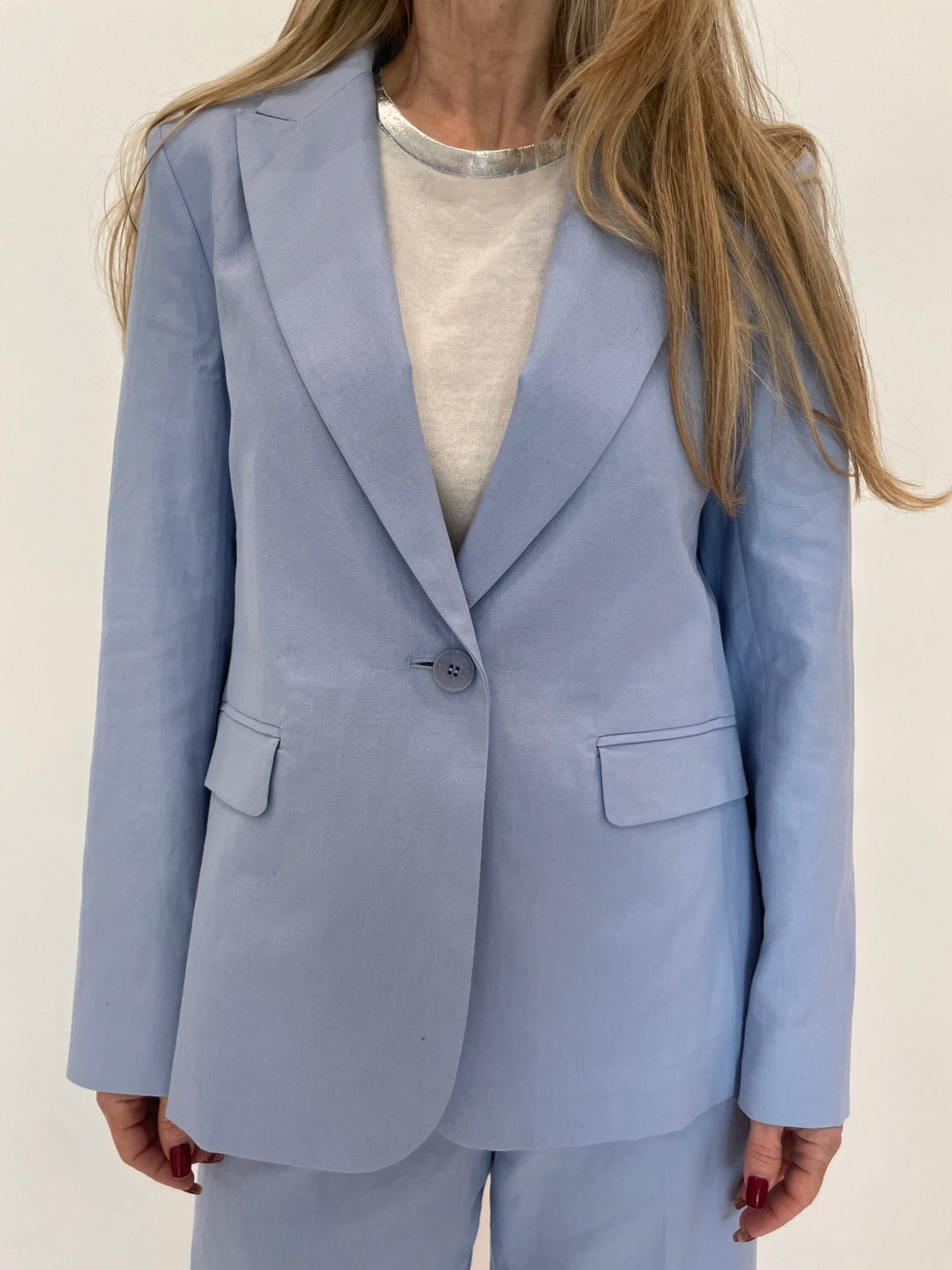 Max Mara Weekend Quito Blazer in Light Blue available at Barbara Katz