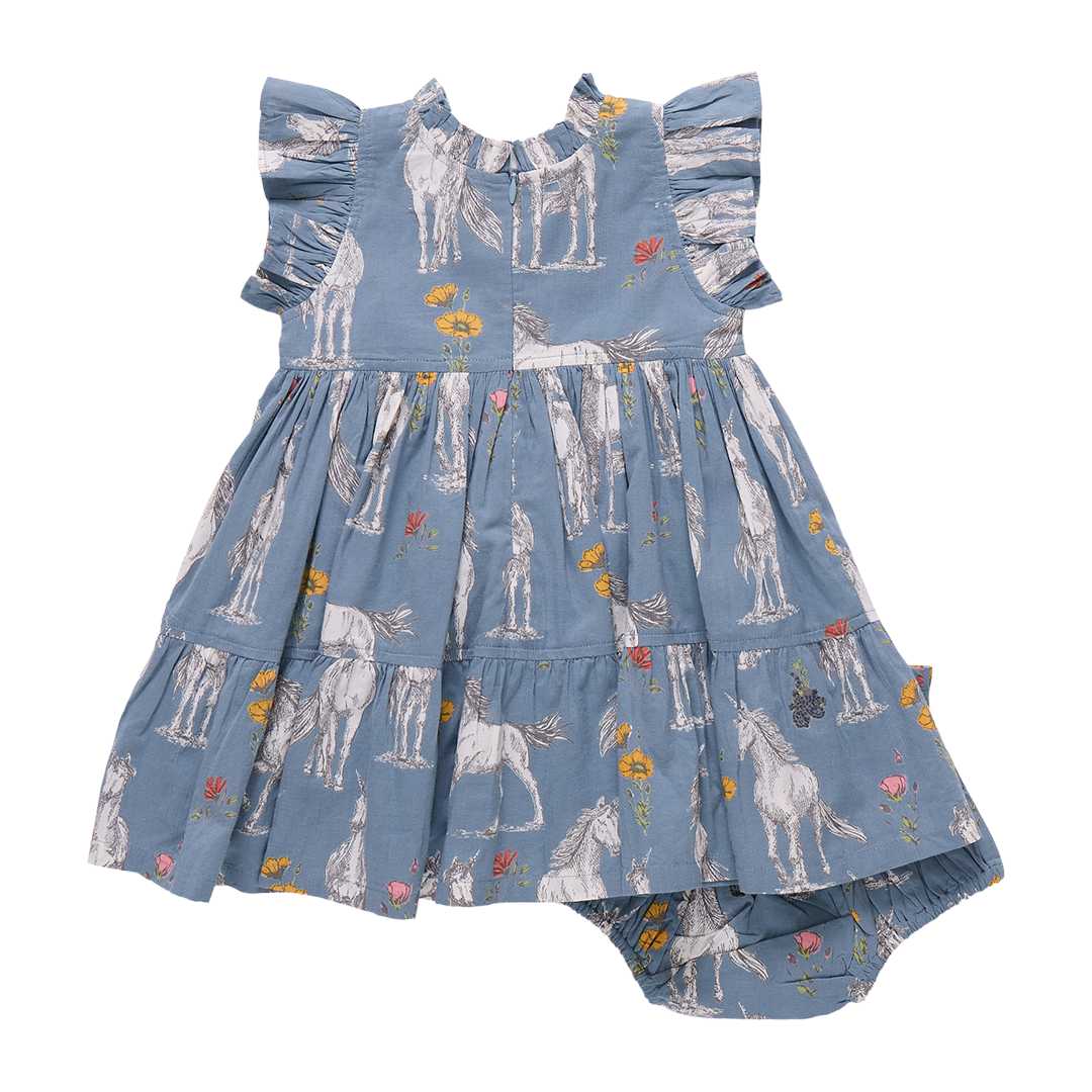 Pink Chicken Baby Girls Jennifer Dress Set in Unicorn Field available at Barbara Katz