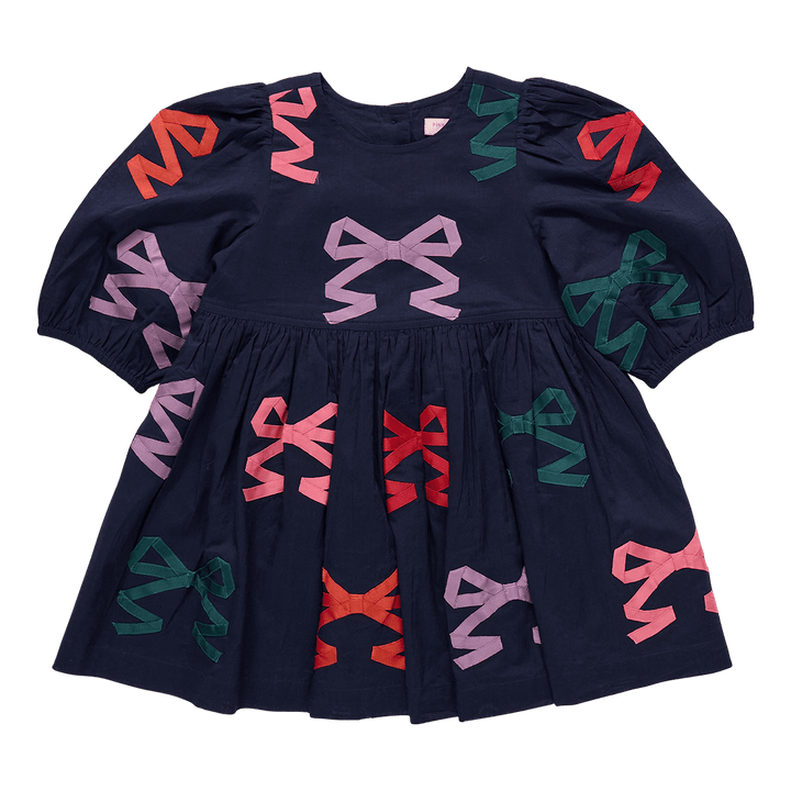 Pink Chicken Girls Brooke Dress in Multi Bow Applique available at Barbara Katz