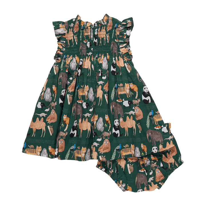 Pink Chicken Baby Girls Stevie Dress Set in Animals of Asia Print available at Barbara Katz