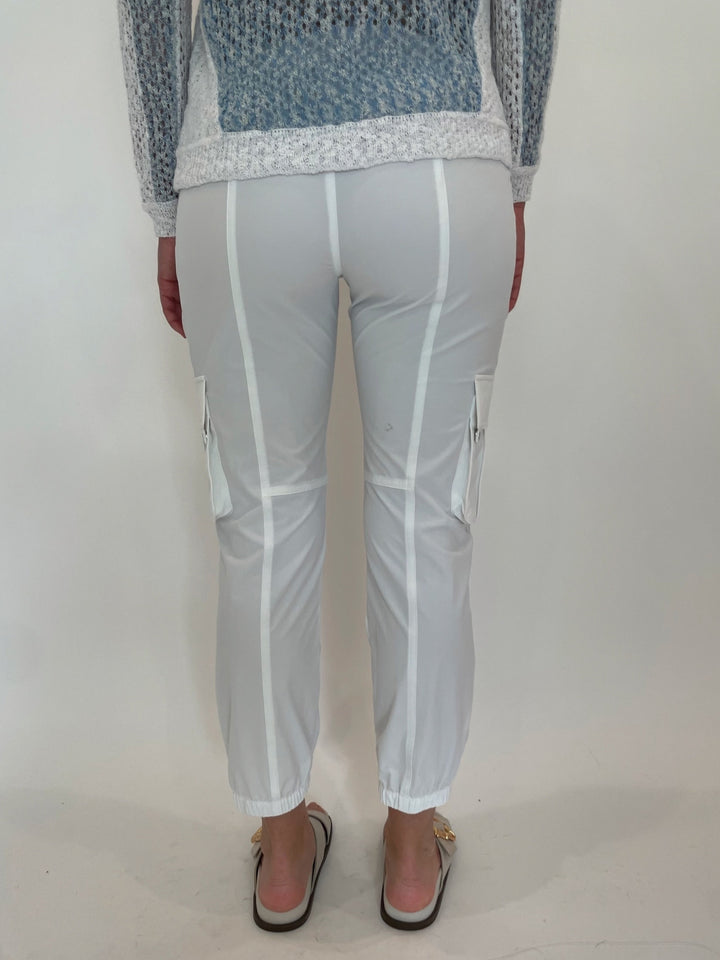 Peace of Cloth Britt Cargo Pants in White available at Barbara Katz