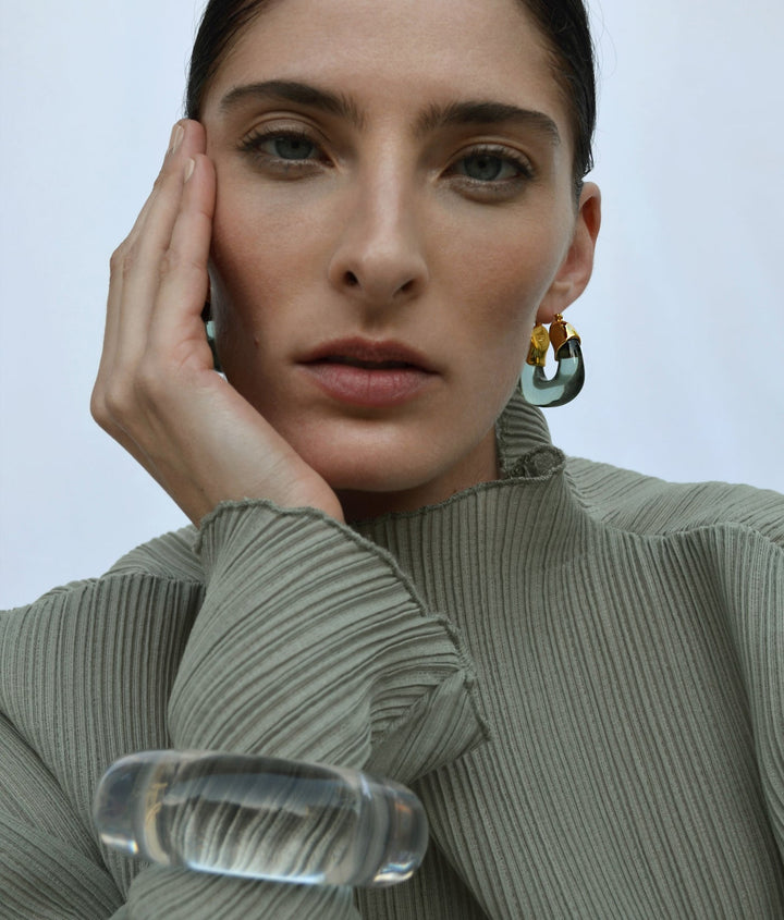 Lizzie Fortunato Organic Hoops in Forest available at Barbara Katz