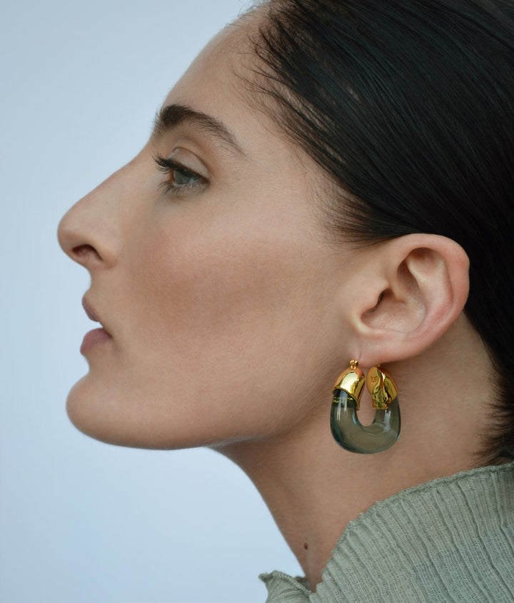 Lizzie Fortunato Organic Hoops in Forest available at Barbara Katz
