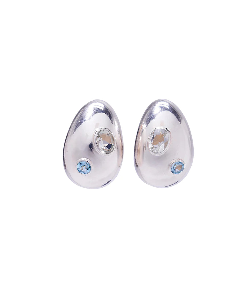 Lizzie Fortunato Mini Arp Earrings in Studded Silver