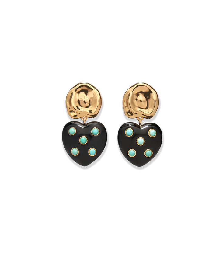 Lizzie Fortunato Amore Heart Earrings available at Barbara Katz