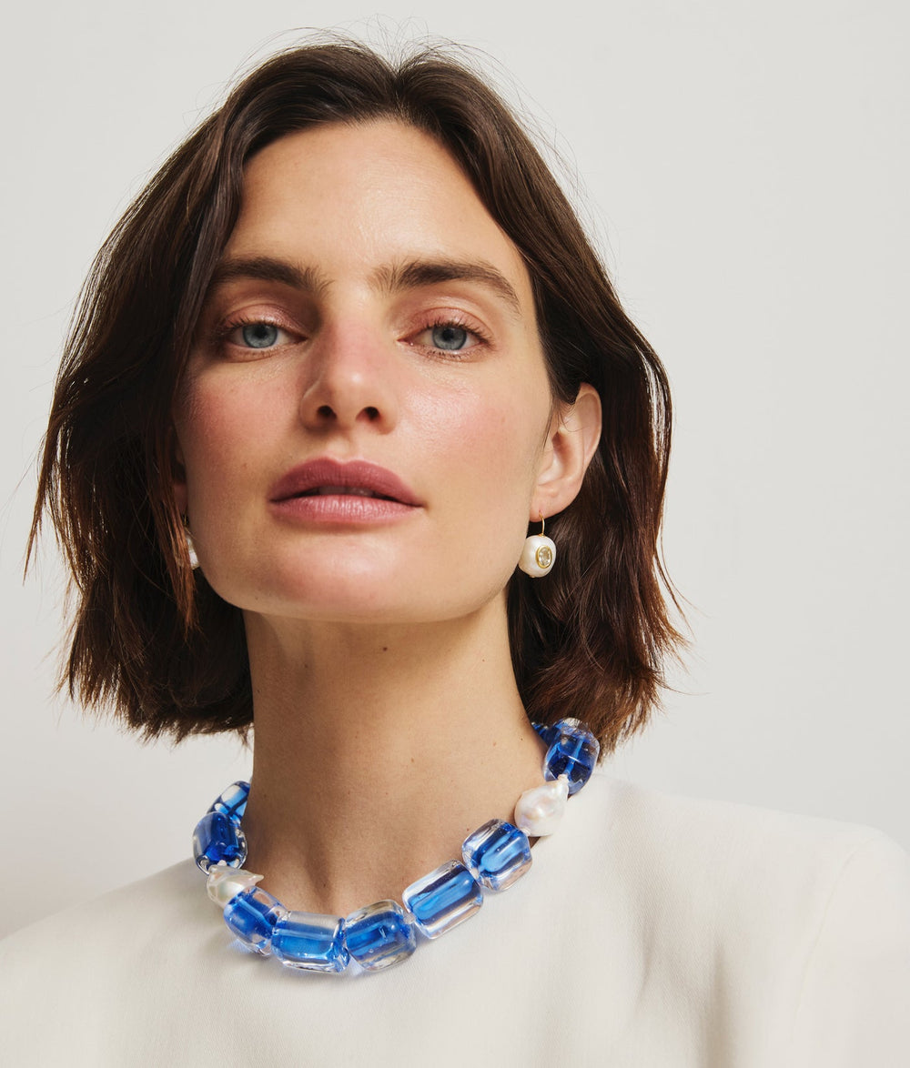 Lizzie Fortunato Pearl Pablo Earrings in Green Amethyst available at Barbara Katz