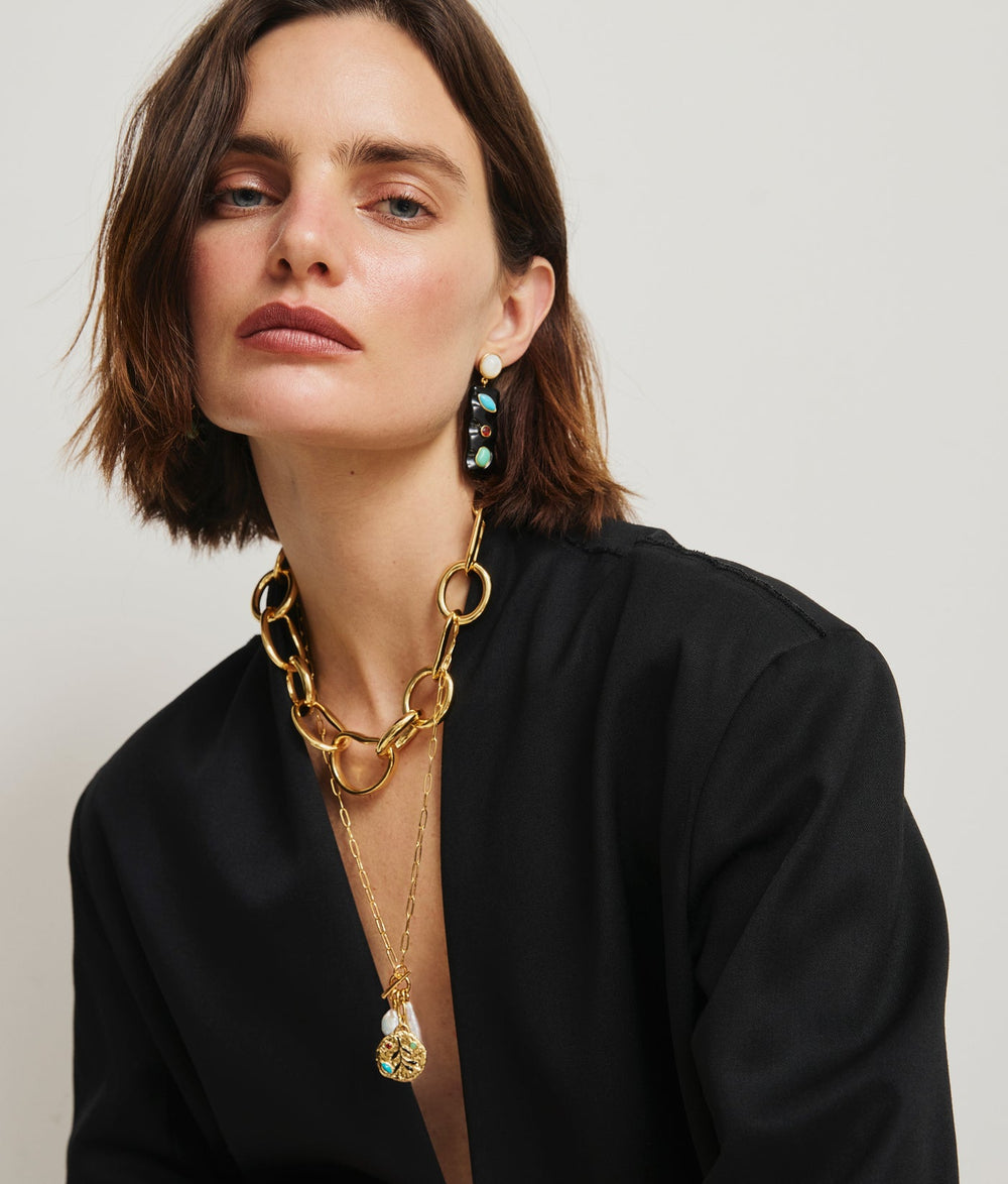 Lizzie Fortunato Campo Charm Necklace in Gold available at Barbara Katz
