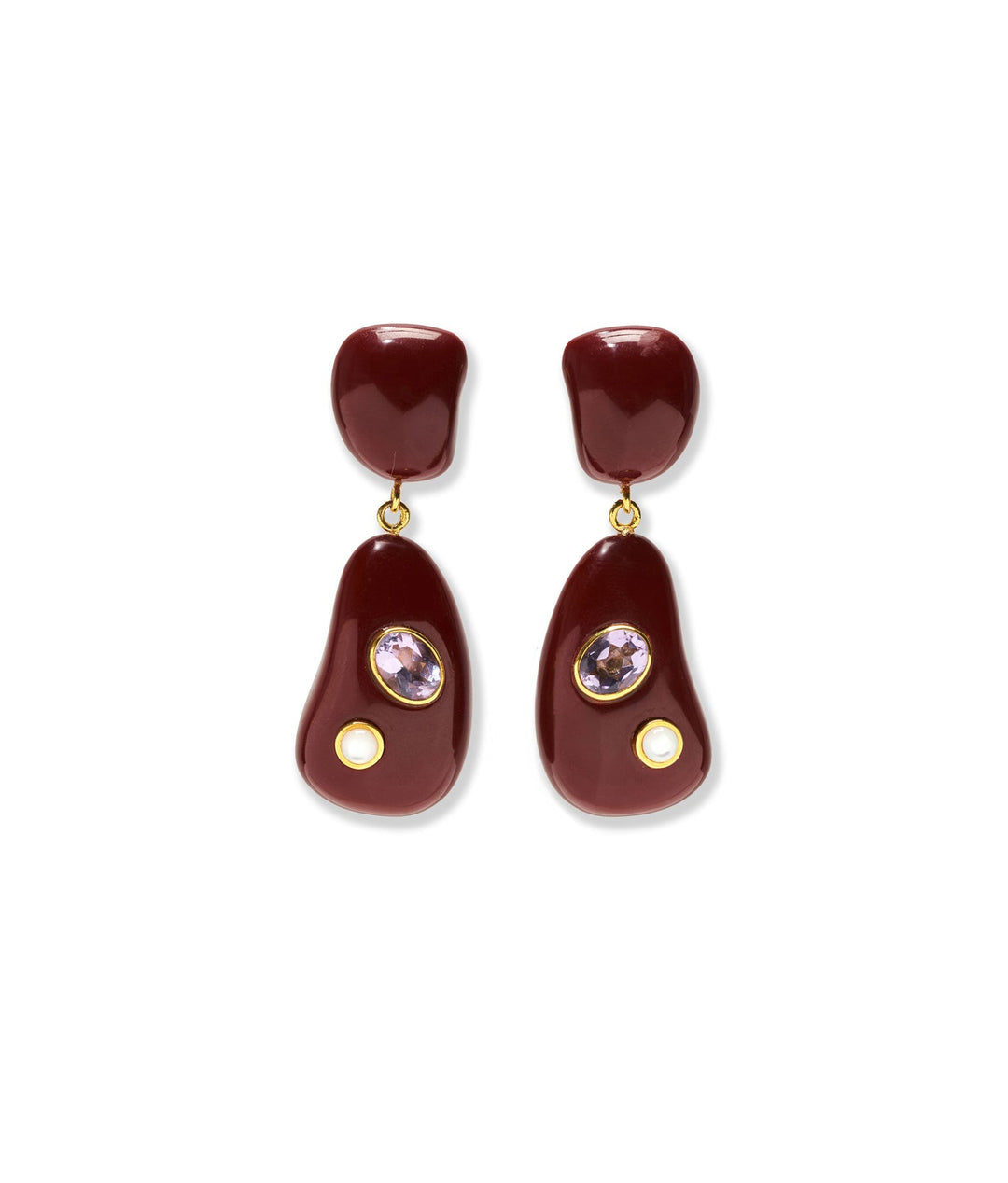 Lizzie Fortunato Satsuma II Earrings in Purple available at Barbara Katz