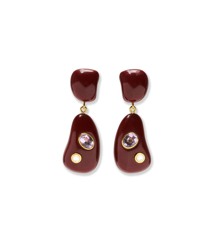 Lizzie Fortunato Satsuma II Earrings in Purple available at Barbara Katz