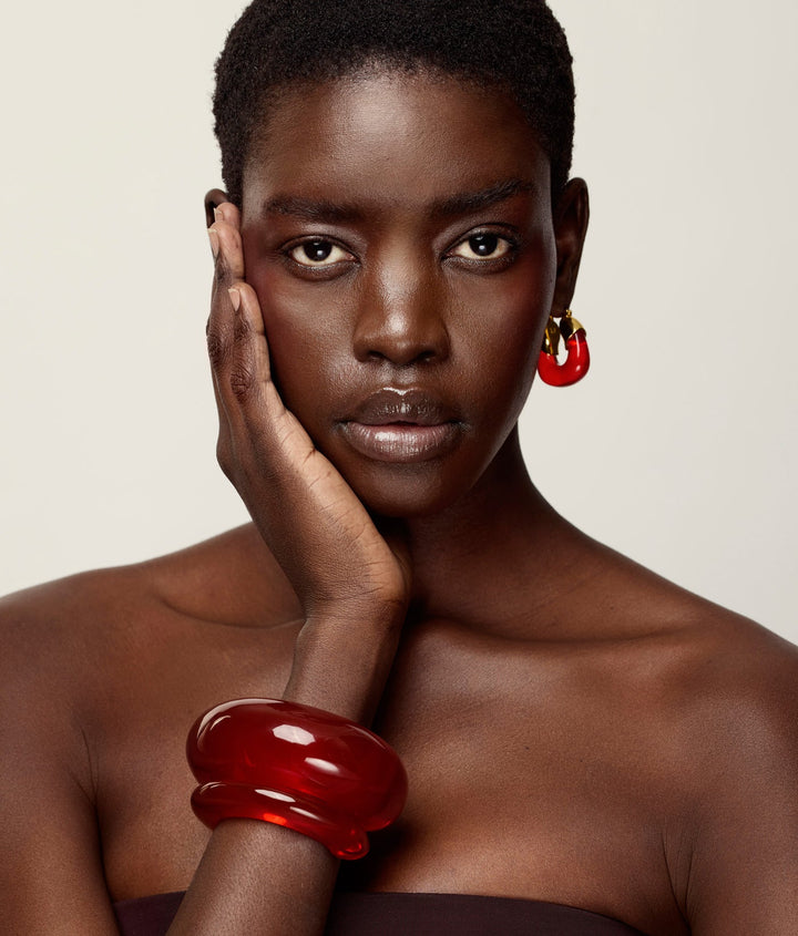 Lizzie Fortunato Organic Hoops in Cherry available at Barbara Katz