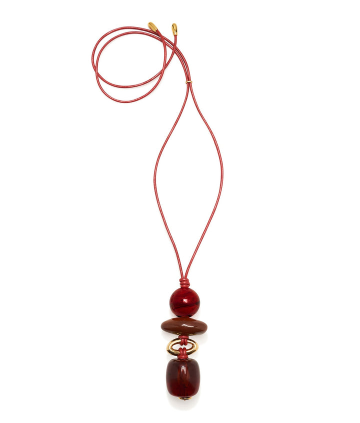 Lizzie Fortunato Museo Cord II Necklace in Bordeaux available at Barbara Katz