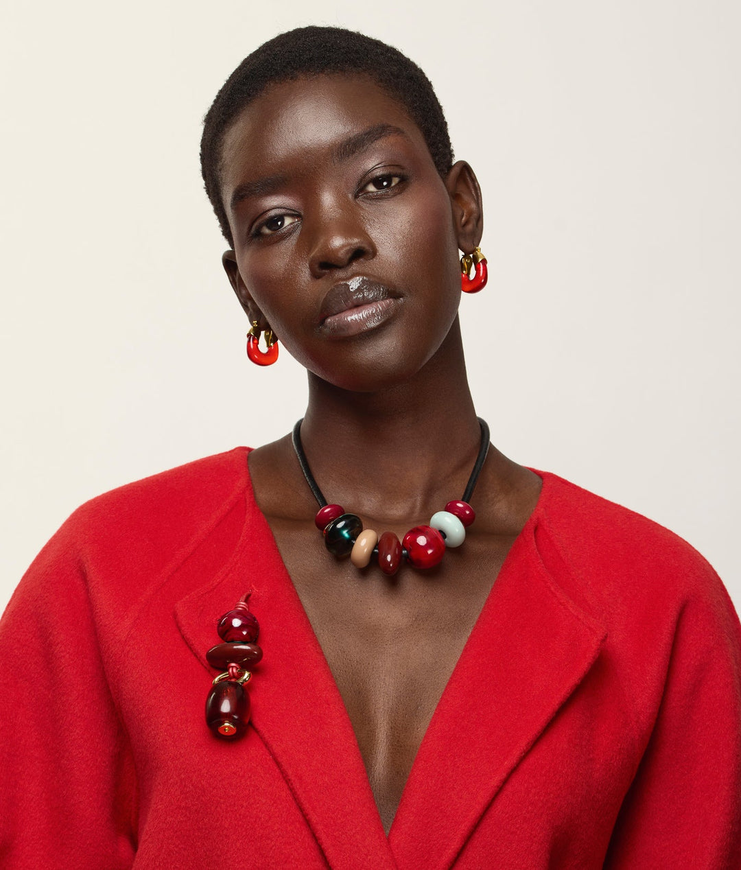 Lizzie Fortunato Mini Organic Hoops in Cherry available at Barbara Katz