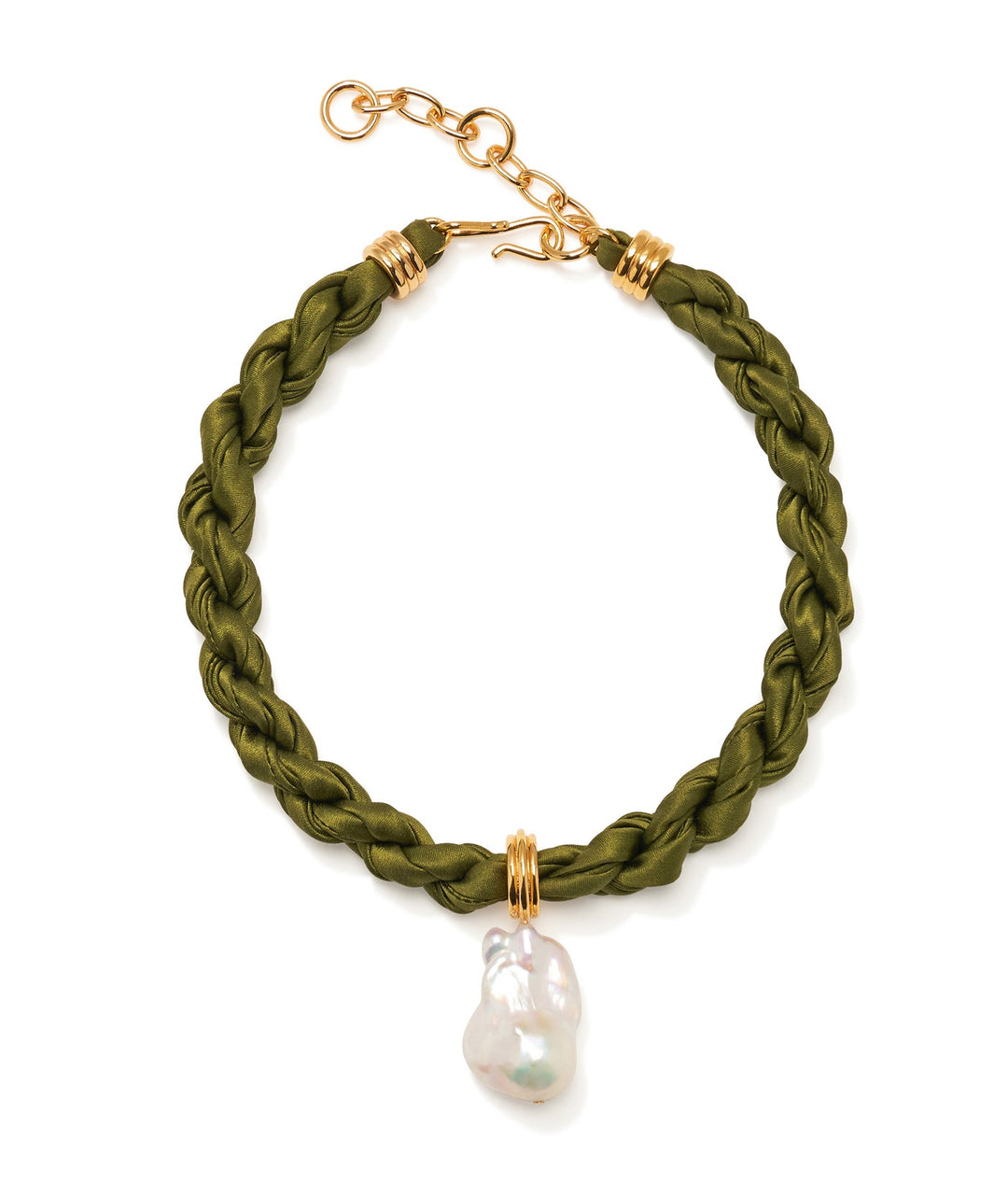 Lizzie Fortunato Woven Collar Necklace in Olive Branch available at Barbara Katz