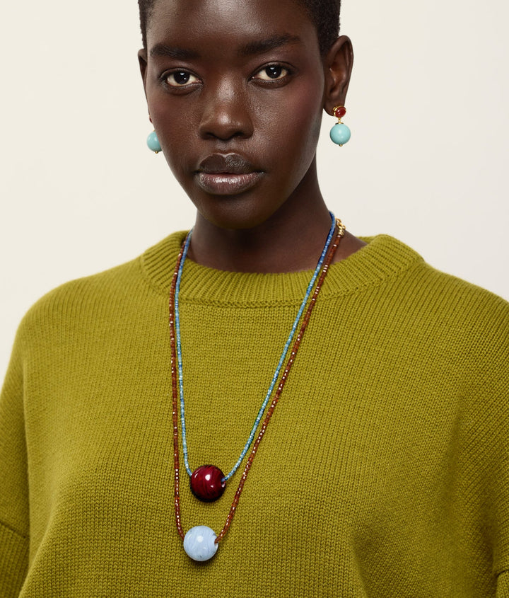 Lizzie Fortunato Callisto Necklace in Crimson available at Barbara Katz