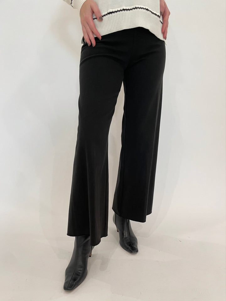 Lysse Erin High Waist Wide Leg Denim Pants in Denim Black available at Barbara Katz